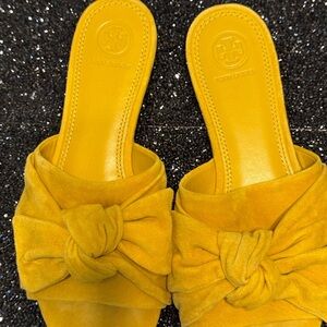 Tory Burch Yellow Suede Women's Slides